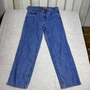 Empyre Mens Straight Leg Jeans Blue Denim Relaxed Fit Baggy Skate Style Size 32